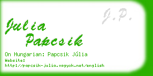 julia papcsik business card